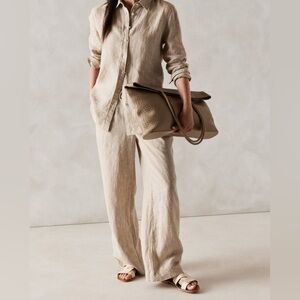 Charter Luxury 100% Linen Shirt — Classic Beige